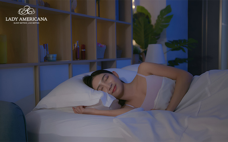 Lady sleeping on a firm mattress