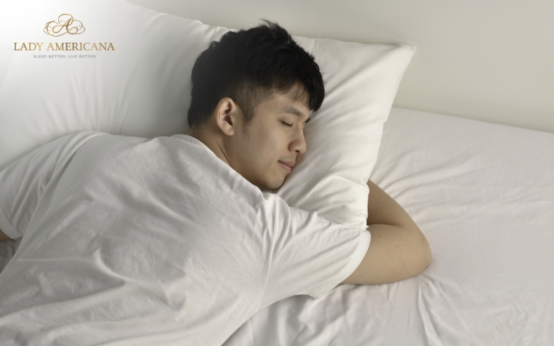 Man sleeping comfortably on customised mattress in singapore